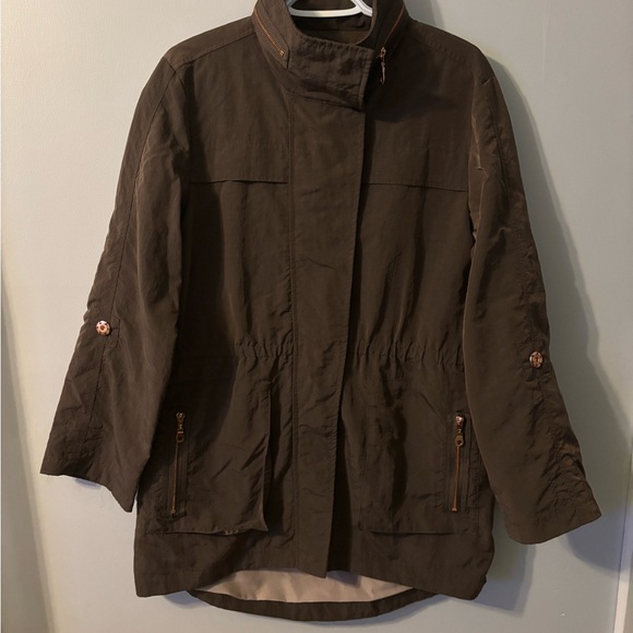 Tribal Dark Brown Utility Jacket with rose gold hardware - Picture 1 of 6